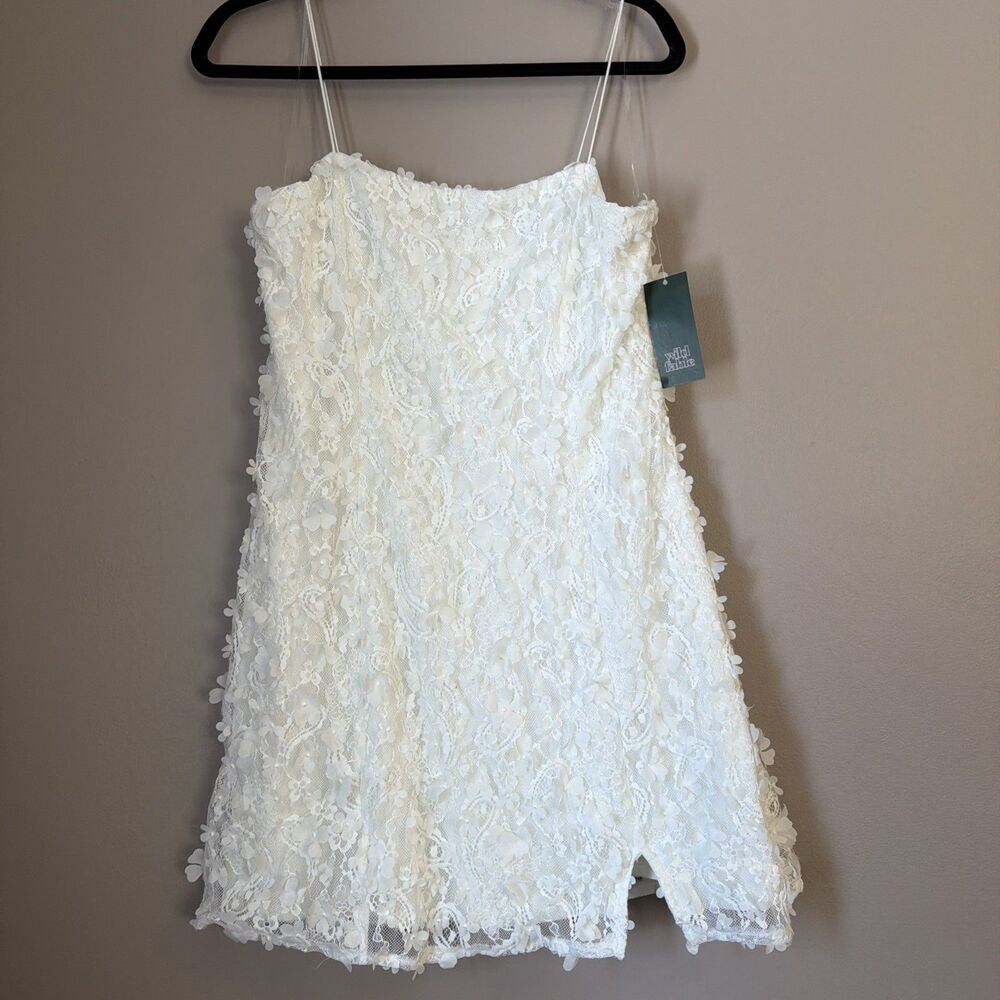 Women's Floral Applique Mini Bodycon Dress - Wild Fable White XL - Picture 2 of 7